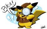  ! 2018 adam_clowery black_nose bottomless brown_eyes clothed clothing deerstalker_hat detective_pikachu digital_drawing_(artwork) digital_media_(artwork) dipstick_ears hat hi_res holding_object magnifying_glass nintendo open_mouth pawprint pikachu pok&eacute;mon pok&eacute;mon:_detective_pikachu pok&eacute;mon_(species) red_cheeks signature solo text video_games yellow_body 