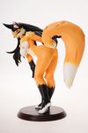  2015 anthro b.m.w. black_hair breasts butt canine female fox fur hair looking_back mammal nipples nude open_mouth raised_tail sculpture smile solo statue 