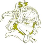  blush hiyuu_(flying_bear) mizuhashi_parsee monochrome open_mouth pointy_ears scarf short_hair simple_background smile solo touhou white_background 