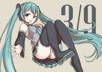  39 aqua_eyes boots chocola_flex detached_sleeves hatsune_miku headset long_hair necktie open_mouth panties skirt solo thigh_boots thighhighs twintails underwear very_long_hair vocaloid 