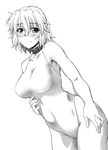  bdsm blush bondage bound breasts clenched_teeth closed_mouth collar crotch_rope frown greyscale half_updo large_breasts mizuhashi_parsee monochrome nipples one-piece_swimsuit ootsuki_wataru pointy_ears rope shibari shibari_under_clothes short_hair solo sweat swimsuit teeth touhou transparent_background 