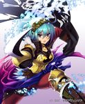  1girl armor blue_hair female pirate_flag ripodpotato solo sword toh 