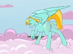  anus cloud cutie_mark equine female feral friendship_is_magic fur green_fur hair lightning_dust_(mlp) looking_at_viewer mammal my_little_pony northernsprint outside pegasus pussy solo two_tone_hair underhoof wings yellow_eyes 