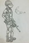 2015 anthro armor assault_rifle boots bulletproof_vest canine gun m4 mammal mask pistol ranged_weapon rifle sketch solo the_great_wolfgang weapon wolf 
