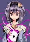  aioi_aoi hairband heart heart-shaped_pupils komeiji_satori pink_hair purple_hair solo symbol-shaped_pupils third_eye touhou wide_sleeves 