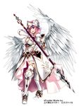  1girl armor armored_dress female pink_hair pixiv_manga_sample polearm ripodpotato solo toh valkyrie weapon 