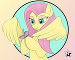  2015 absurd_res arthropod butterfly equine female fluttershy_(mlp) friendship_is_magic fur hair hi_res insect long_hair mammal my_little_pony pegasus pink_hair smile solo teal_eyes wings wodahseht yellow_fur 