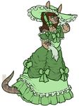  2015 anthro armadillo brown_hair clothed clothing dress female frills hair mammal misericorde plain_background smile solo white_background 