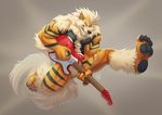  2015 anthro arcanine biceps canine furrybob guitar male mammal muscles musical_instrument nintendo pecs pok&eacute;mon smoking video_games 