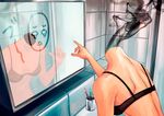  bathroom bra breasts celty_sturluson dullahan durarara!! mirror solo tears underwear 