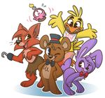  2015 alpha_channel animatronic anthro avian beak bear bird blue_eyes bonnie_(fnaf) bow_tie brown_fur canine chest_tuft chica_(fnaf) chicken clothing cupcake_(fnaf) cute female five_nights_at_freddy&#039;s fox foxy_(fnaf) freddy_(fnaf) fur group happy hat hook jumping lagomorph machine male mammal mechanical nini one_eye_closed pants pink_eyes plain_background purple_eyes purple_fur rabbit red_fur robot scared sharp_teeth teeth tongue tongue_out top_hat transparent_background tuft wink yellow_eyes yellow_feathers yellow_fur 