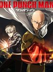  bald belt black_sclera blonde_hair cape clenched_hand copyright_name cyborg english genos gloves highres looking_at_viewer male_focus multiple_boys official_art one-punch_man red_gloves saitama_(one-punch_man) serious short_hair standing superhero yellow_eyes zipper 