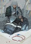  alphonse_(white_datura) armor artist_name dated hakama japanese_armor japanese_clothes kote kousetsu_samonji long_hair male_focus shoulder_armor sode solo touken_ranbu 