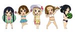 akiyama_mio artist_request barefoot bikini bikini_skirt casual_one-piece_swimsuit chibi highres hirasawa_yui k-on! kotobuki_tsumugi multiple_girls nakano_azusa one-piece_swimsuit one_eye_closed swimsuit tainaka_ritsu 