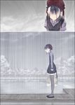  dress hat jizou_ami legs mizuki_makoto no_eyes ookami-san rain shoes thighhighs 