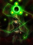  bad_id bad_pixiv_id belt blazblue chain formal green_hair hat hazama highres male_focus muya_(exsul) solo 