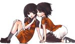  amakura_mayu amakura_mio bandages blush brown_eyes brown_hair closed_eyes dress fatal_frame fatal_frame_2 multiple_girls short_hair siblings skirt twins vader_(n.r.t.a.) 