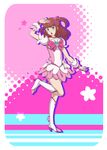  blue_eyes boots choker cosplay cure_blossom cure_blossom_(cosplay) hair_bobbles hair_ornament heartcatch_precure! knee_boots magical_girl pink_choker precure red_hair solo two_side_up umineko_no_naku_koro_ni ushiromiya_ange yuta_(hoshiuta) 