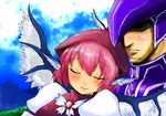  1girl animal_ears couple crossover dragoon dragoon_(final_fantasy) final_fantasy final_fantasy_xi han_(jackpot) hat hetero mystia_lorelei pink_hair ryu-san short_hair the_iron_of_yin_and_yang touhou wings 