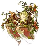  blonde_hair book ellen_(folkssoul) flower folkssoul green_eyes house koyahara long_hair plant 