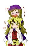  animal_ears gradient_hair harunatsu_akito heart hijiri_byakuren long_hair multicolored_hair multiple_girls short_hair toramaru_shou touhou translated yellow_eyes 