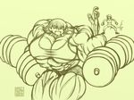  azumanga_daiou kagura kasuga_ayumu muscle muscular sakaki sport takino_tomo weight_lifting weights what 