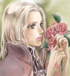  blonde_hair blue_eyes ellen_(folkssoul) flower folkssoul long_hair 