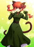  absurdres animal_ears bad_id bad_pixiv_id braid cat_ears cat_tail hair_ribbon highres kaenbyou_rin maroppe multiple_tails red_eyes red_hair ribbon short_hair solo tail touhou twin_braids twintails 