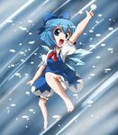  bad_id bad_pixiv_id banned_artist barefoot blue_eyes blue_hair bow cirno highres short_hair solo touhou ussan_(uzi) wings 