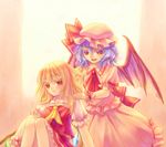  bad_id bad_pixiv_id bat_wings blue_hair flandre_scarlet hat io_(metronome) multiple_girls one_side_up red_eyes remilia_scarlet ribbon short_hair siblings sisters touhou wings 