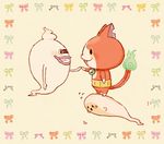  bad_pixiv_id blush blush_stickers boobou cat fangs ghost grin haramaki jibanyan kanacho multiple_tails no_humans notched_ear open_mouth purple_lips simple_background smile standing tail two_tails whisper_(youkai_watch) youkai youkai_watch 