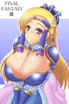  1girl armor blonde_hair blue_eyes breasts cleavage female final_fantasy huge_breasts kano kano-0724 looking_at_viewer sara_altney solo 