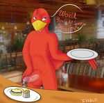  avian bird circumcised erection food issac_lazarus male nude penis precum red_robin restaurant robin solo 