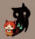  bad_pixiv_id blue_fire cat crying different_shadow fangs fire haramaki highres jibanyan kanacho multiple_tails no_humans notched_ear open_mouth shadow solo standing tail tail-tip_fire tears two_tails youkai youkai_watch 