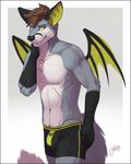  bat bulge canine clothing fangs feralise first_person_view fobat fox foxbat invalid_color invalid_tag looking_at_viewer male mammal millennius pin pinup pose solo teeth underwear up wings 