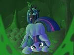  007delta blush cave changeling equine female friendship_is_magic horn looking_at_viewer mammal my_little_pony queen_chrysalis_(mlp) twilight_sparkle_(mlp) unicorn 