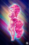  abstract_background anthro anthrofied blakeblazer blue_eyes breasts butt cutie_mark earth_pony equine female friendship_is_magic hair horse looking_back mammal my_little_pony nipples nude pink_hair pinkie_pie_(mlp) pony pose solo 