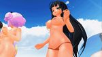  3d 5girls animated animated_gif ass breasts dancing lowres mikumikudance mmd multiple_girls nipples senran_kagura topless 