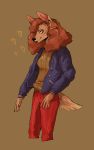  1980s anthro breasts canine clothing dog donna ear_piercing female jacket letterman_jacket looking_at_viewer mammal nightsoils piercing solo standing sweater 