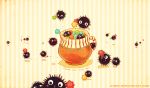  artist_name commentary_request cup deviantart_username english_text no_humans qinni striped striped_background studio_ghibli susuwatari watermark web_address 