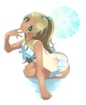  ass bikini brown_hair green_eyes hrgm long_hair minamino_kanade precure suite_precure swimsuit tan tanline 