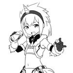  greyscale kirin_(armor) looking_at_viewer monochrome monster_hunter open_mouth simple_background smile solo white_background zaxwu 
