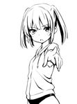  buruma greyscale looking_at_viewer monochrome short_hair simple_background solo white_background zaxwu 