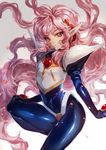  armor bad_id bad_pixiv_id bodysuit long_hair looking_at_viewer magic_knight_rayearth momoshiki_tsubaki nova_(rayearth) pink_hair pointy_ears rayearth_(character) red_eyes smile solo very_long_hair 