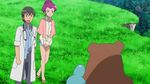  alternate_costume alternate_hairstyle field grass musashi_(pokemon) pokemon pokemon_(anime) sandals short_shorts team_rocket white_(pokemon) 