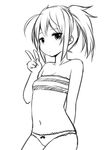  arm_behind_back greyscale looking_at_viewer monochrome navel panties short_hair simple_background solo underwear v white_background zaxwu 