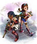  2girls black_hair blue_eyes breasts brown_hair code_name:_s.t.e.a.m dorothy_gale female green_eyes long_hair multiple_girls nintendo nintendo_3ds spoilers tiger_lily 