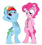  2015 crossgender cute duo earth_pony english_text equine friendship_is_magic horse male mammal my_little_pony pegasus pinkie_pie_(mlp) pony rainbow_dash_(mlp) text wings zutheskunk 