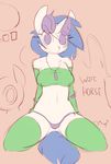  anthro equine female horn looking_at_viewer mammal my_little_pony navel smile unicorn vinyl_scratch_(mlp) whoop 