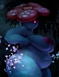  2015 anthro big_breasts breasts cassetterecorder chubby cloud female flower grass leaf looking_at_viewer mushroom navel night nintendo nipples nude obese outside overweight plant pok&eacute;mon red_eyes sky solo standing tree video_games vileplume 